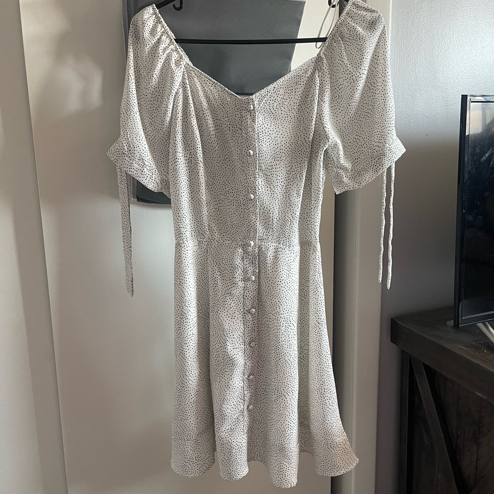 White polka dot summer dress